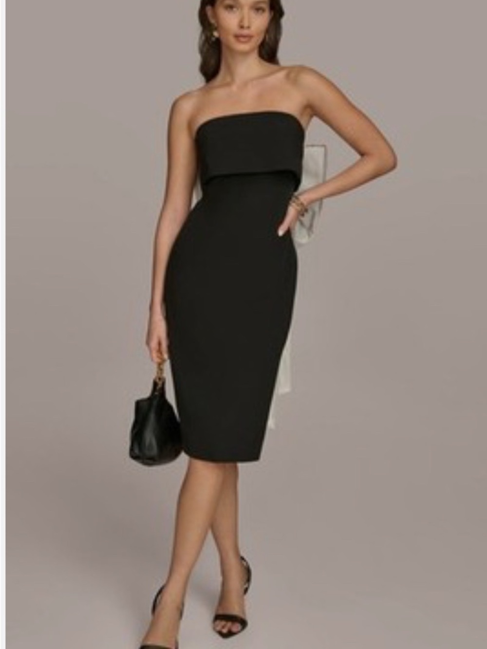 Donna Karan New York -Strapless Black Sheath Dress - Elegant Evening Dress NWT